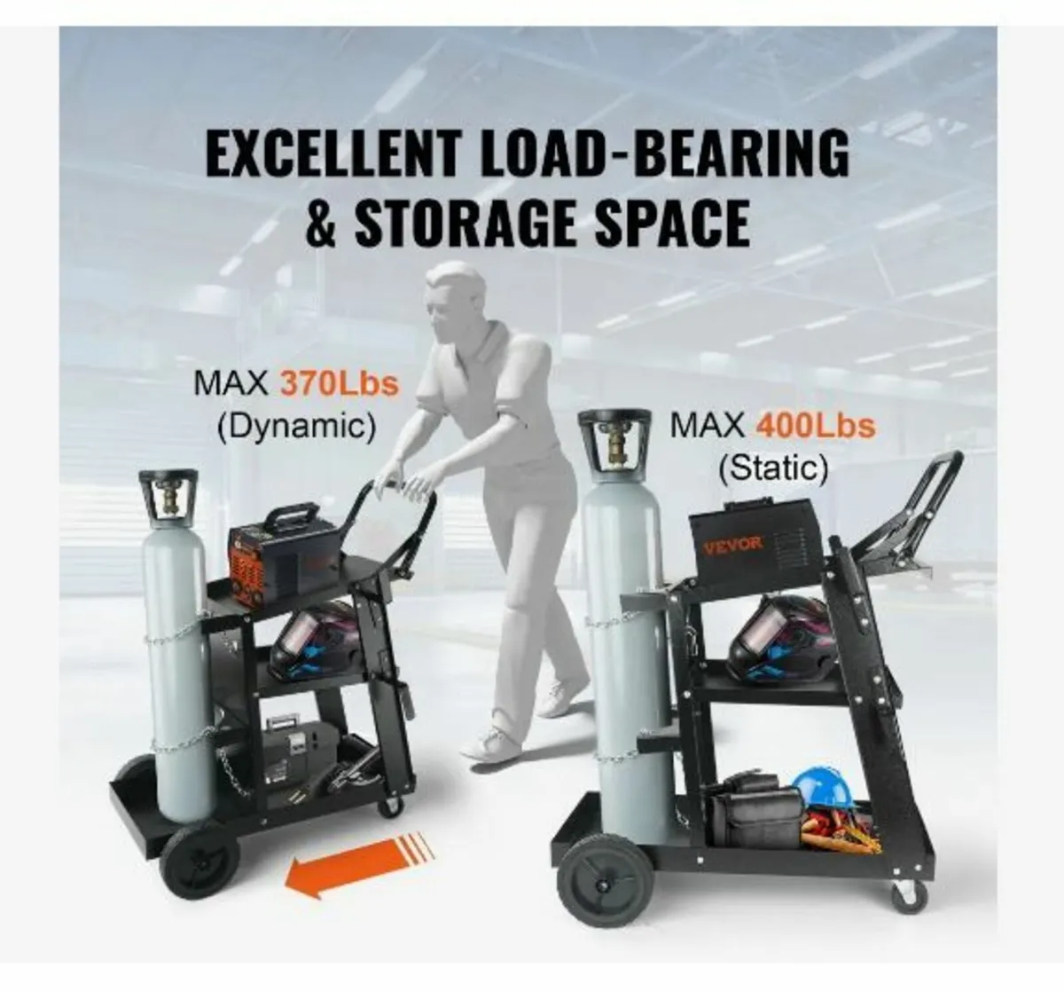 Welding Cart, 3-Tier Heavy Duty - Image 3