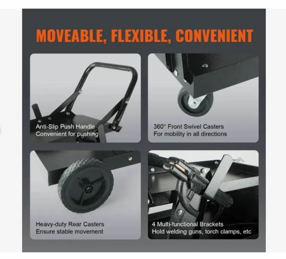 Welding Cart, 3-Tier Heavy Duty - Image 4