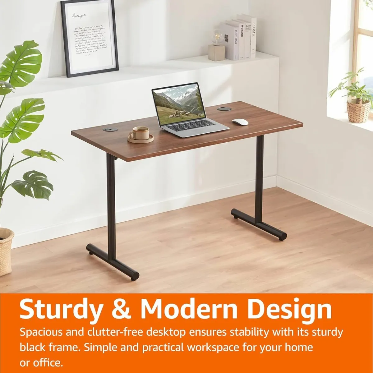 Office Computer Desk, Walnut Desktop 120x60 cm - Image 1