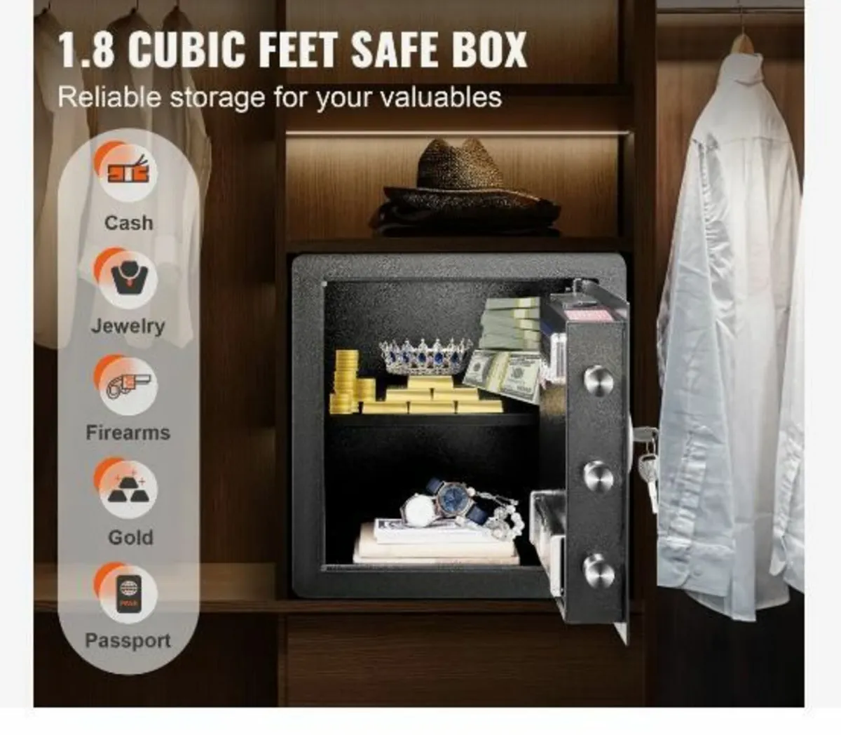 Safe, 51.0 L Home Safe, Steel Security - Image 3