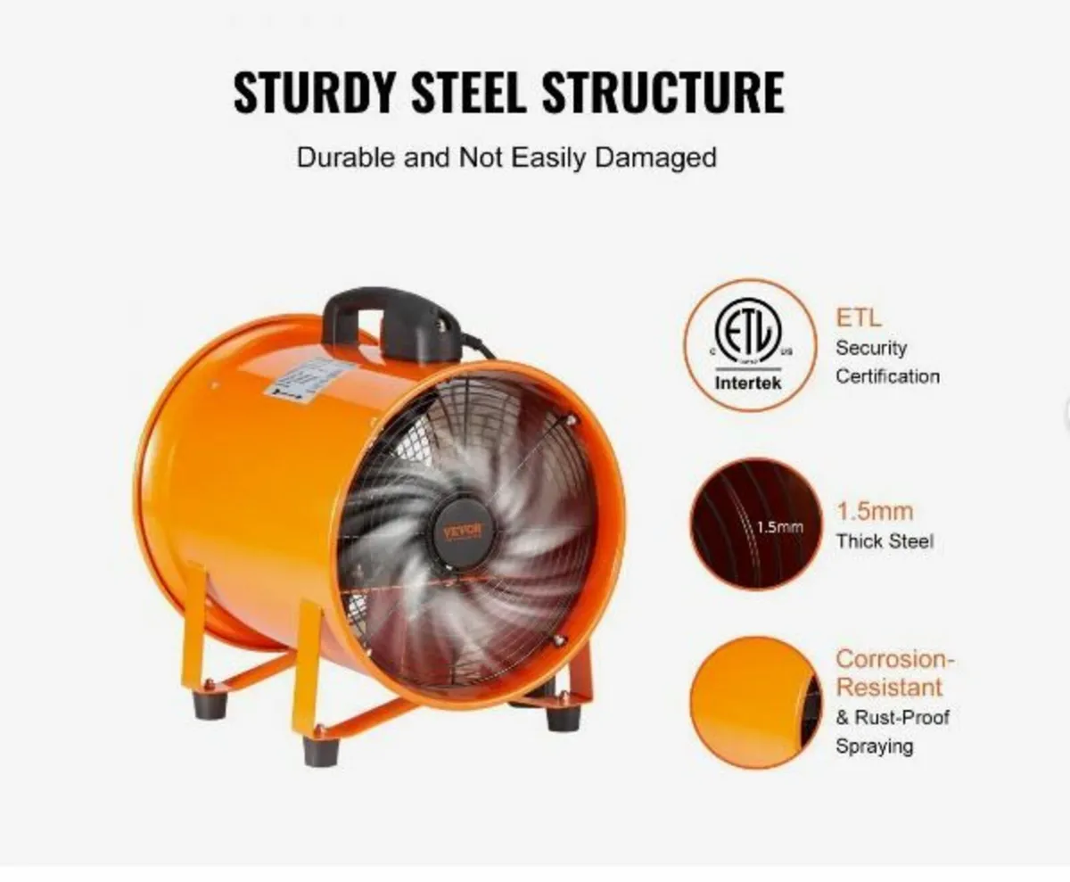 Portable Ventilator, 304.8mm Heavy Duty Cylinder - Image 2