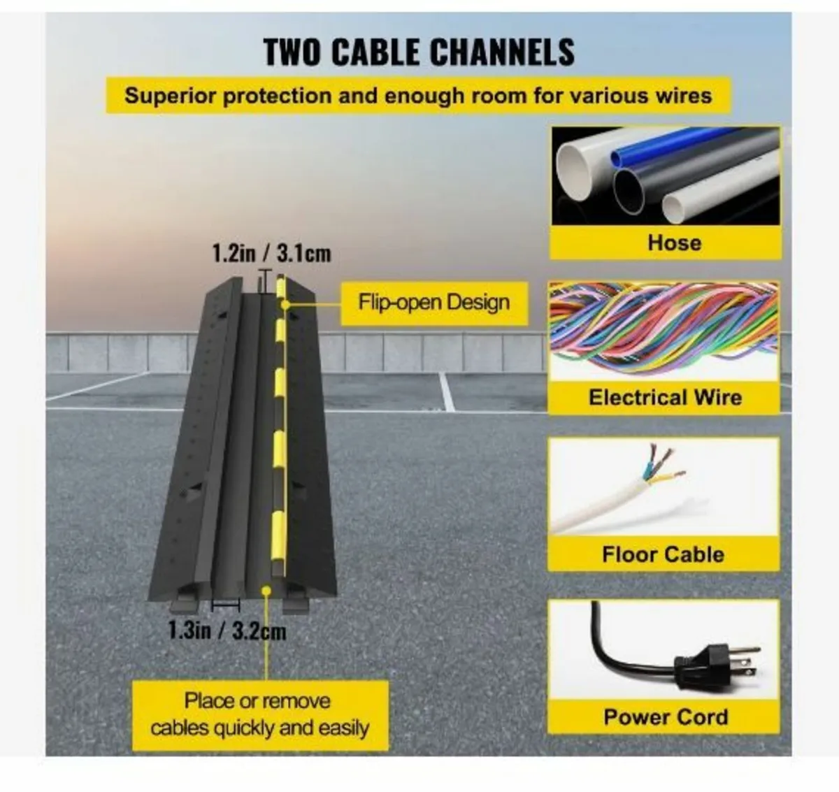 Cable Protector Ramp 101x24.5x5 cm , 5 Packs - Image 3