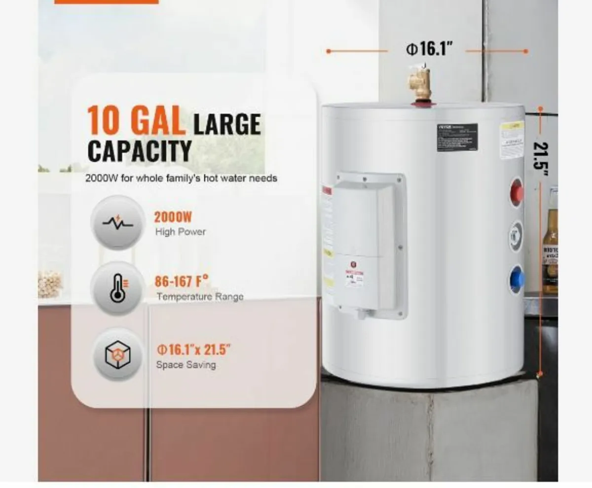 Electric Water Heater, 10 Gallon Tank Instant - Image 4