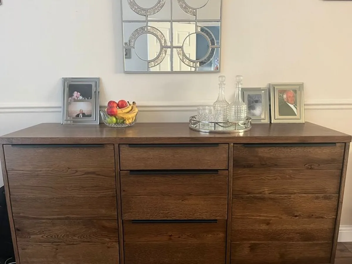 2 Door/3 Drawer smoked oak sideboard - Image 1