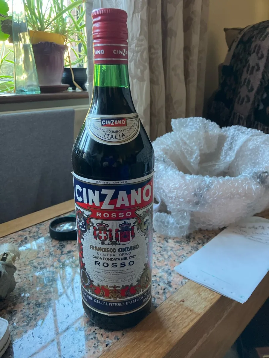 Bottle of cinzano rosso
