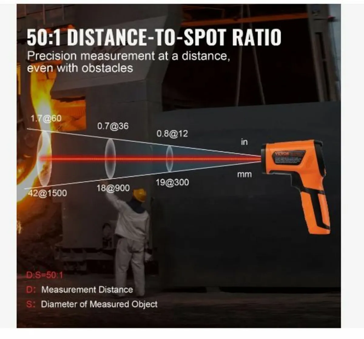 Infrared Thermometer, -40~2732°F Dual Laser - Image 4