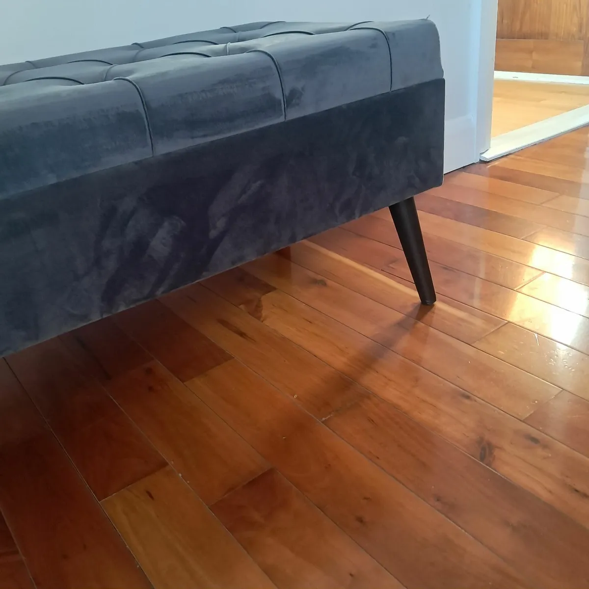 Velvet  grey Bench - Image 2