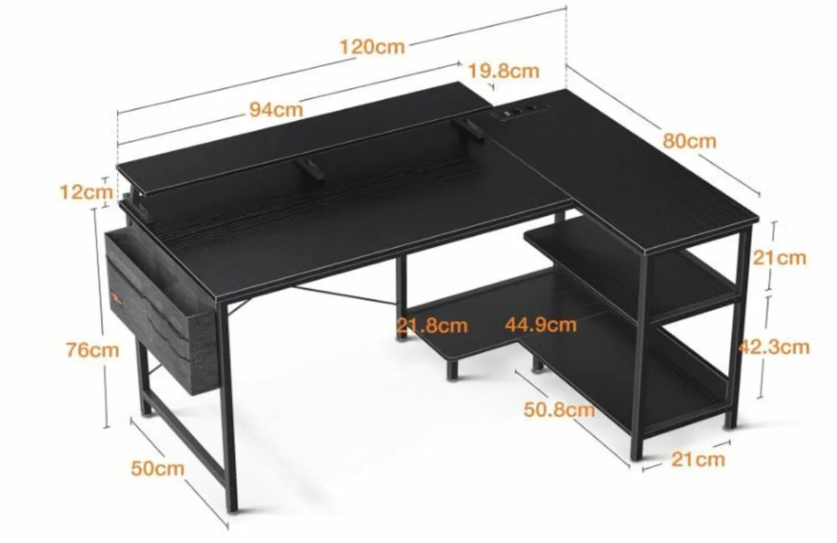 Gaming Table L Shape, 120 x 80 cm - Image 2