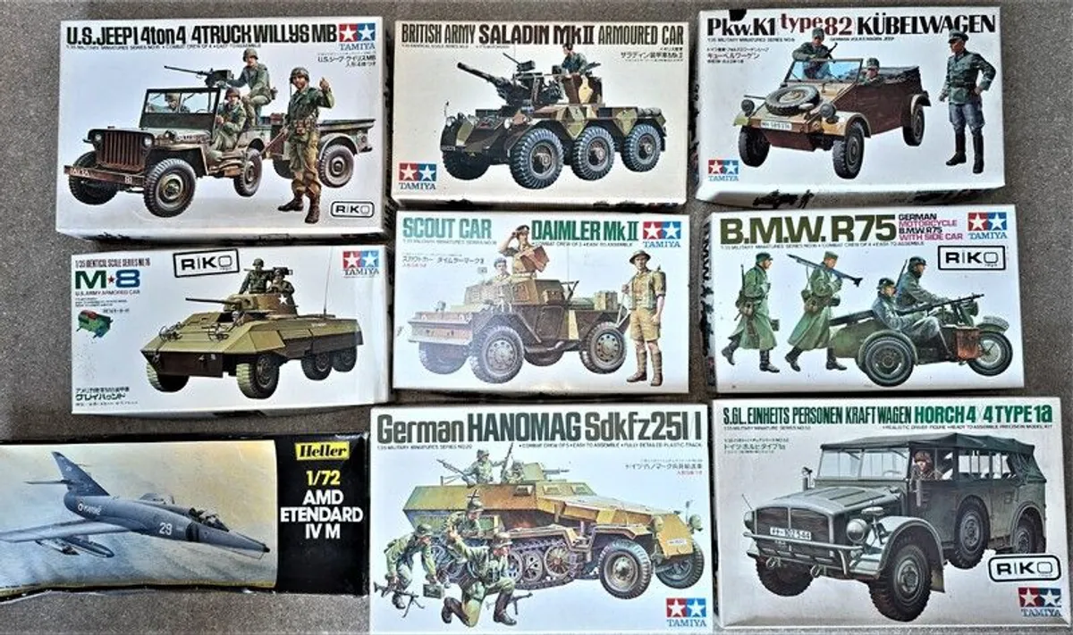 Selection of Tamiya and Heller unbuilt kits - Image 1