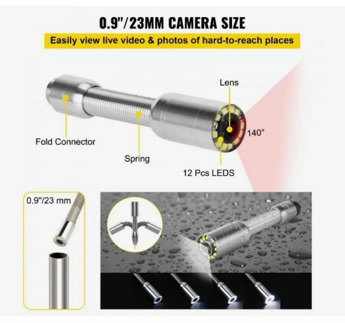 Sewer Camera, Pipe Inspection Camera 30M - Image 4
