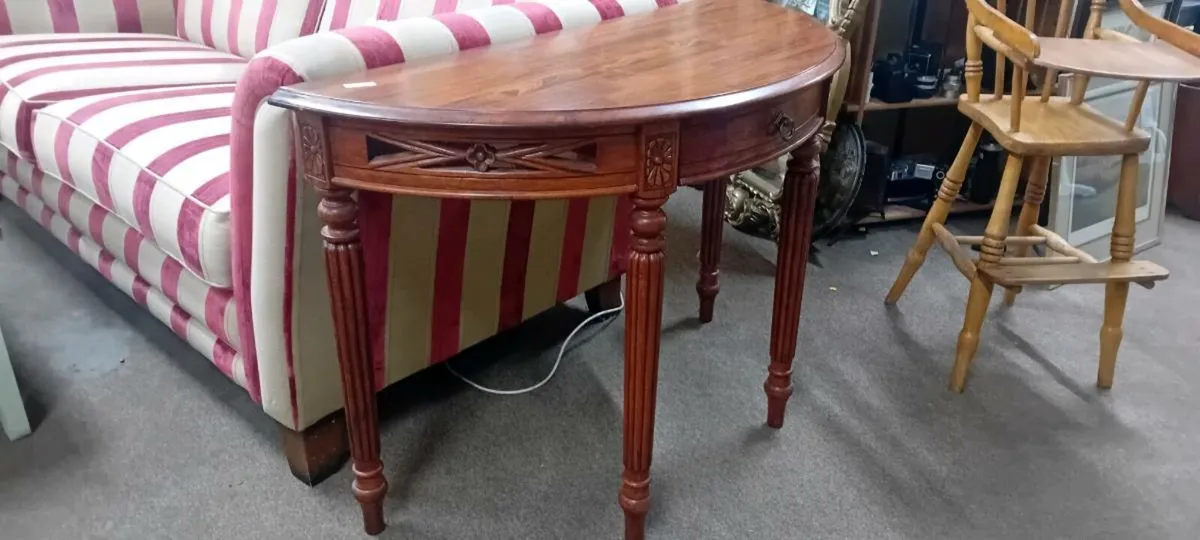 Large Hardwood Console Table - Image 1