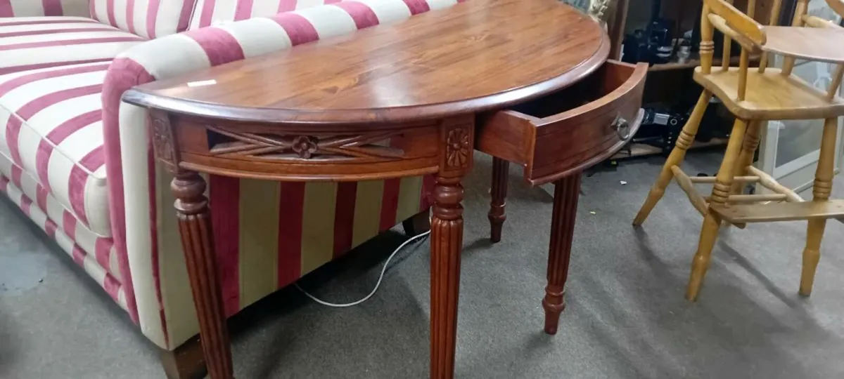 Large Hardwood Console Table - Image 2