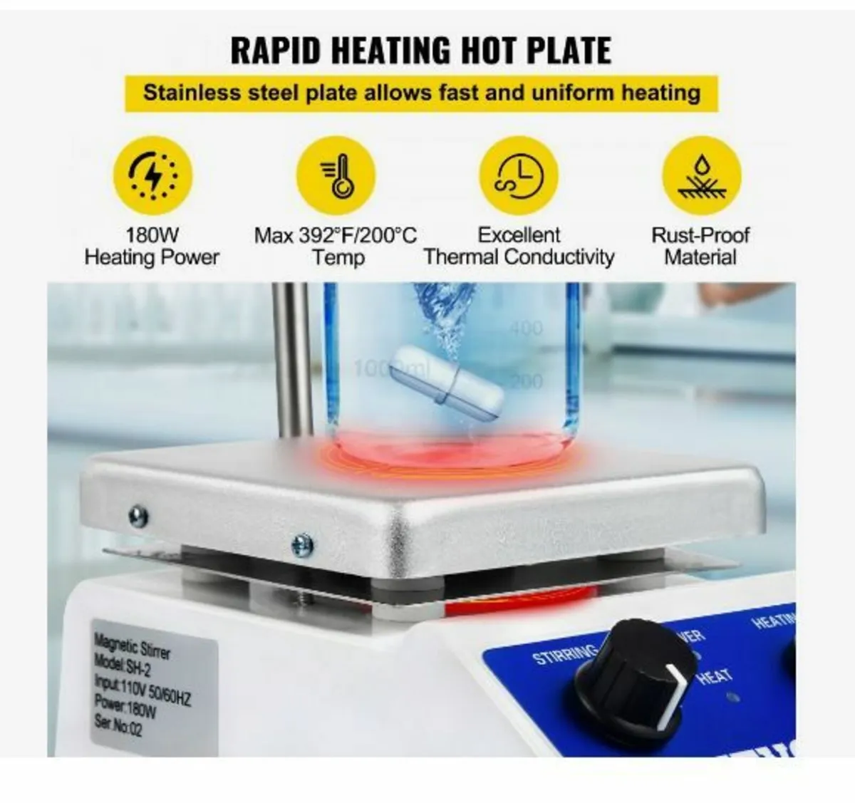 SH-2 Magnetic Stirrer Laboratory Magnetic Stirrer - Image 3