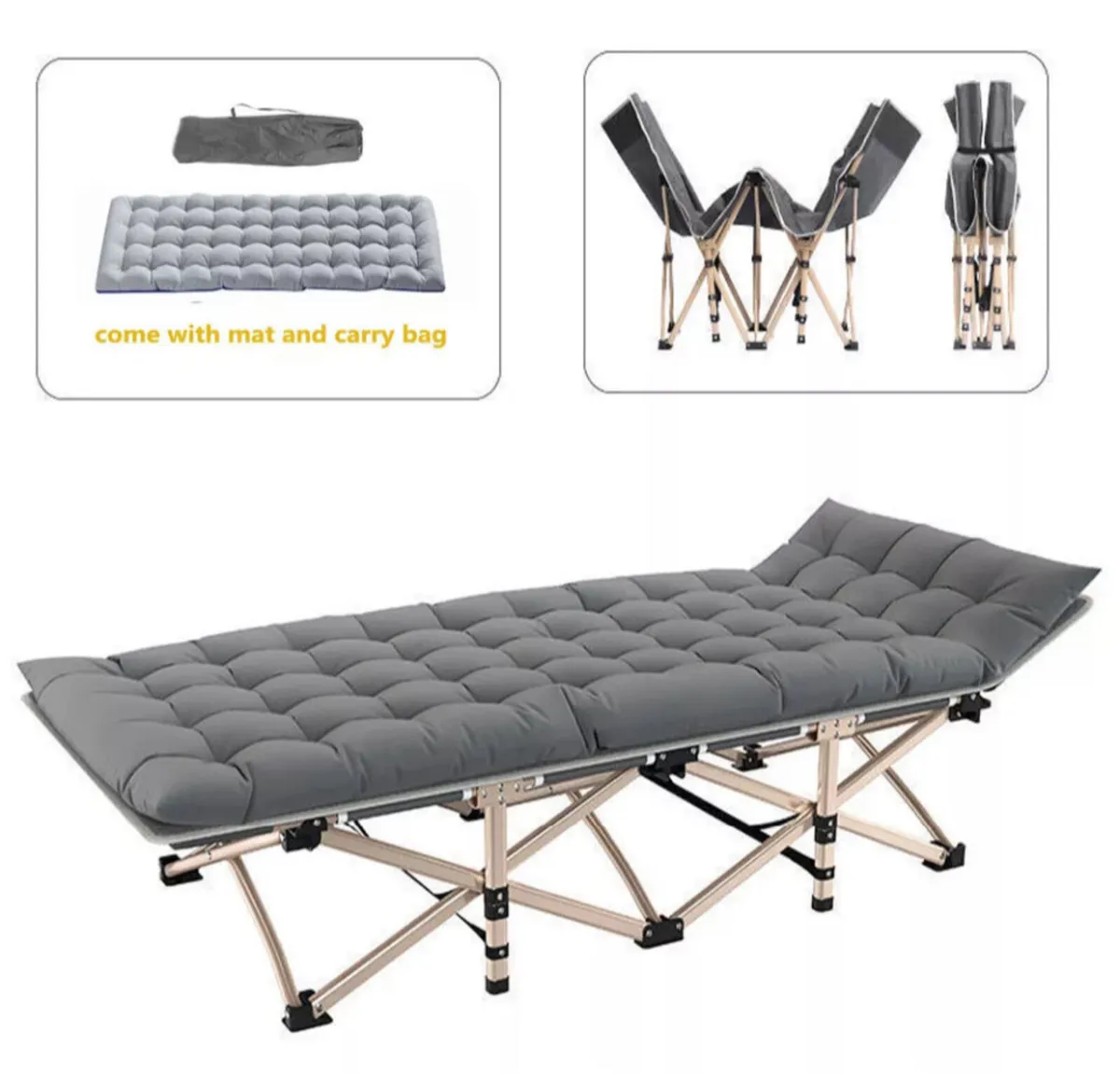 Portable Folding Bed with Mattress NEW - Image 1