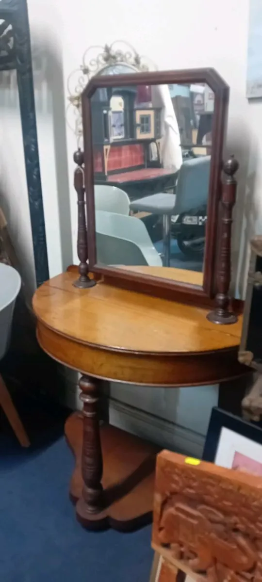 Victorian Mahogany Demi Lune Hallstand - Image 1