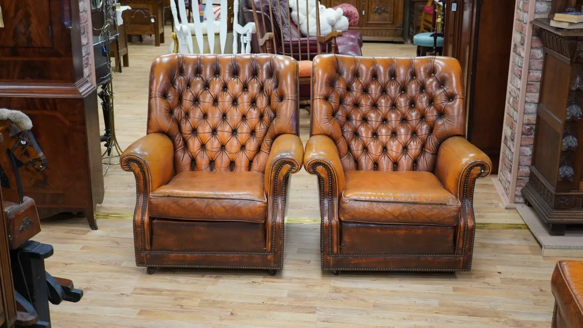 1977 Art Forma “Cleveland” Leather Armchairs - Image 1