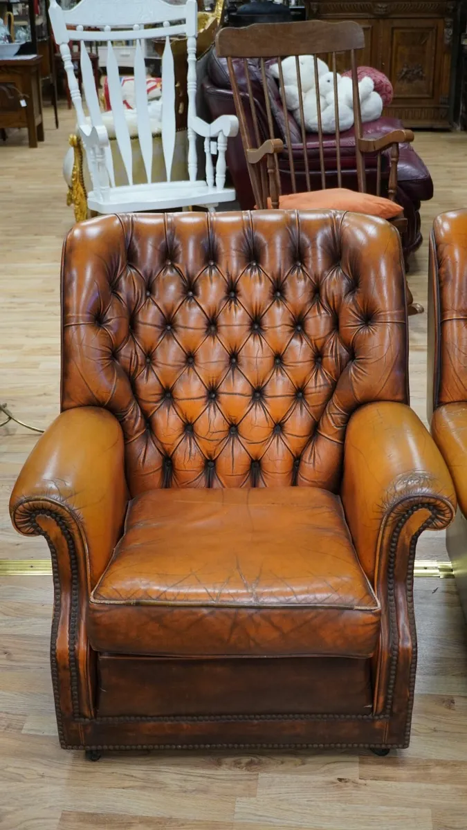 1977 Art Forma “Cleveland” Leather Armchairs - Image 2