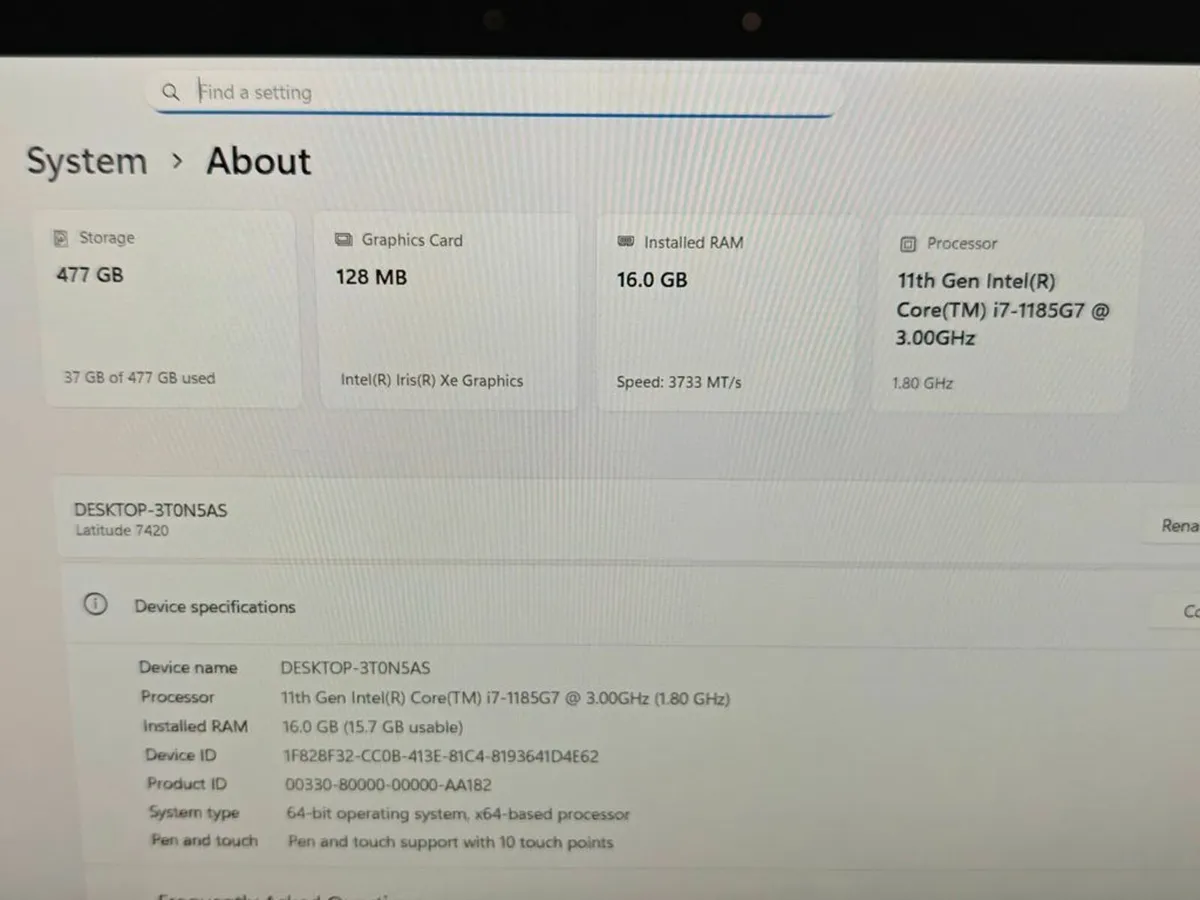 Dell Latitude 7420 2in1 Laptop | i7 vPro | 16GB | - Image 3
