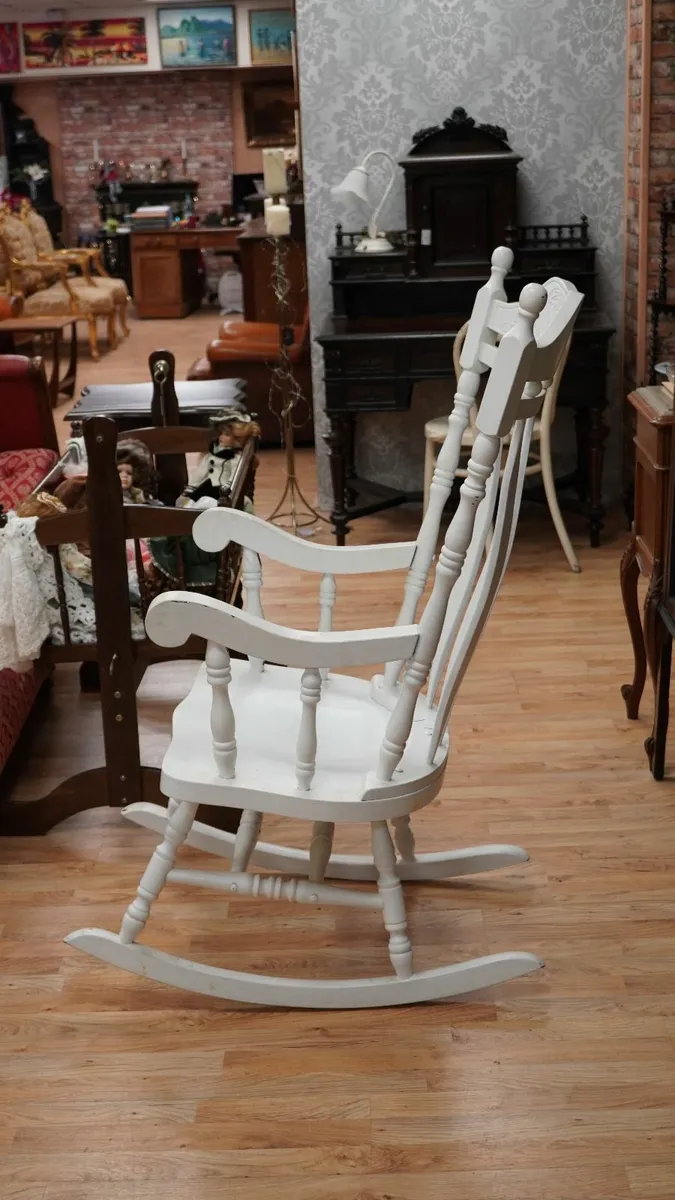 Vintage High-Back Rocking Chair - Image 2