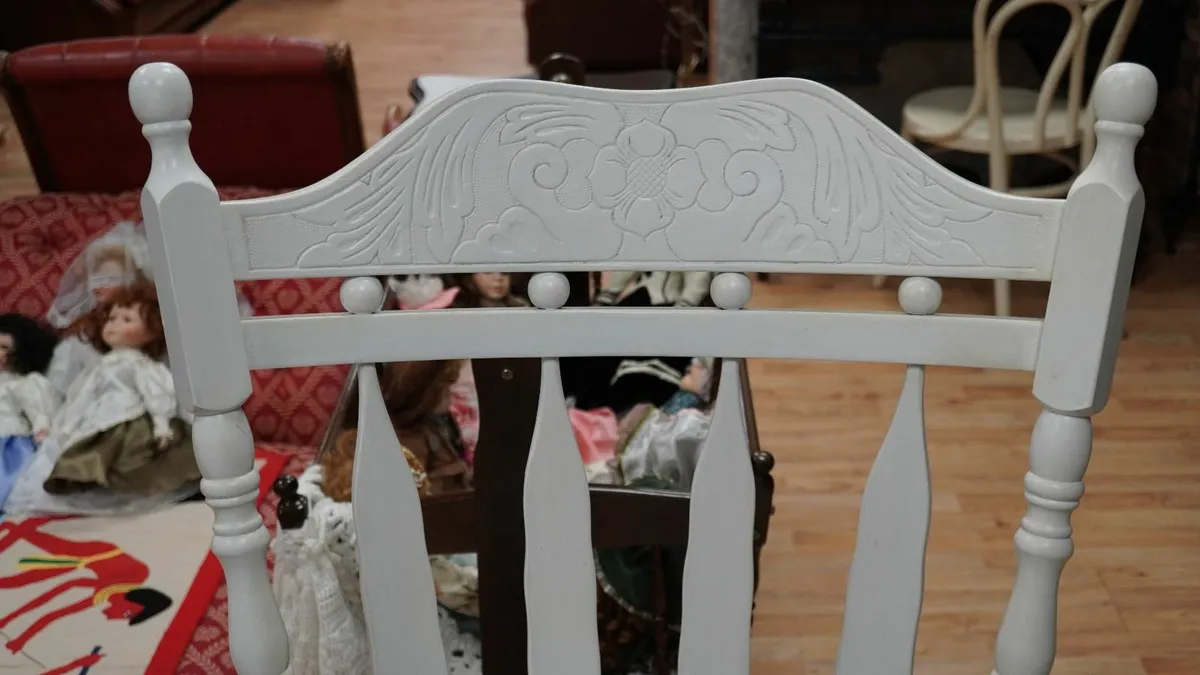 Vintage High-Back Rocking Chair - Image 3