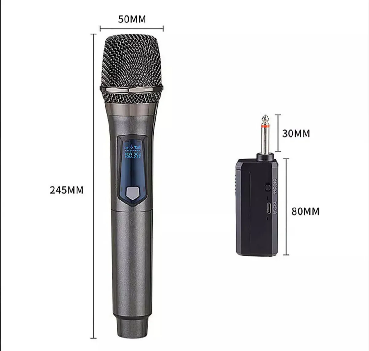 2x Wireless Microphones UHF Rechargeable NEW - Image 2