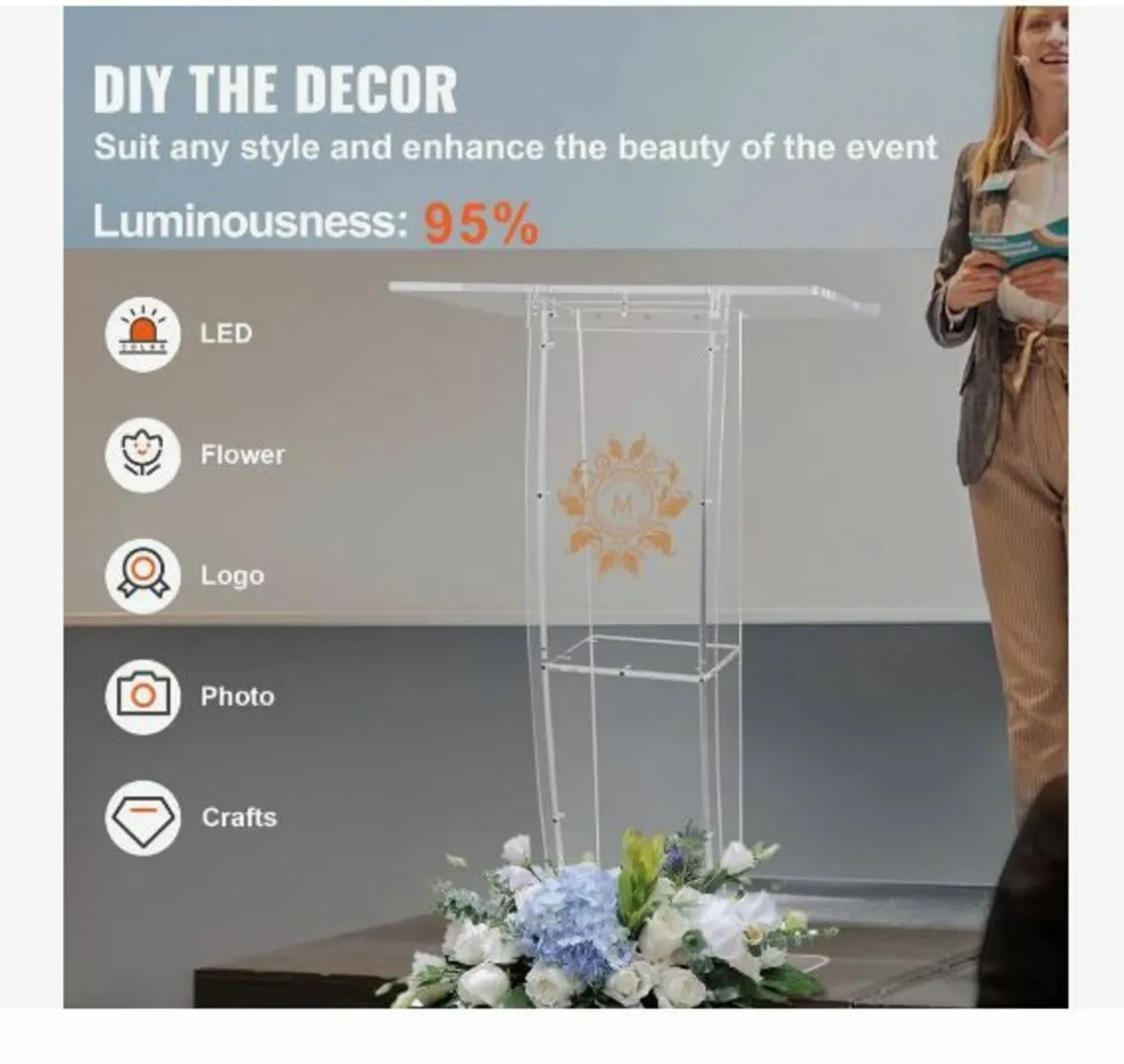 crylic Podium, 119 cm Tall - Image 4