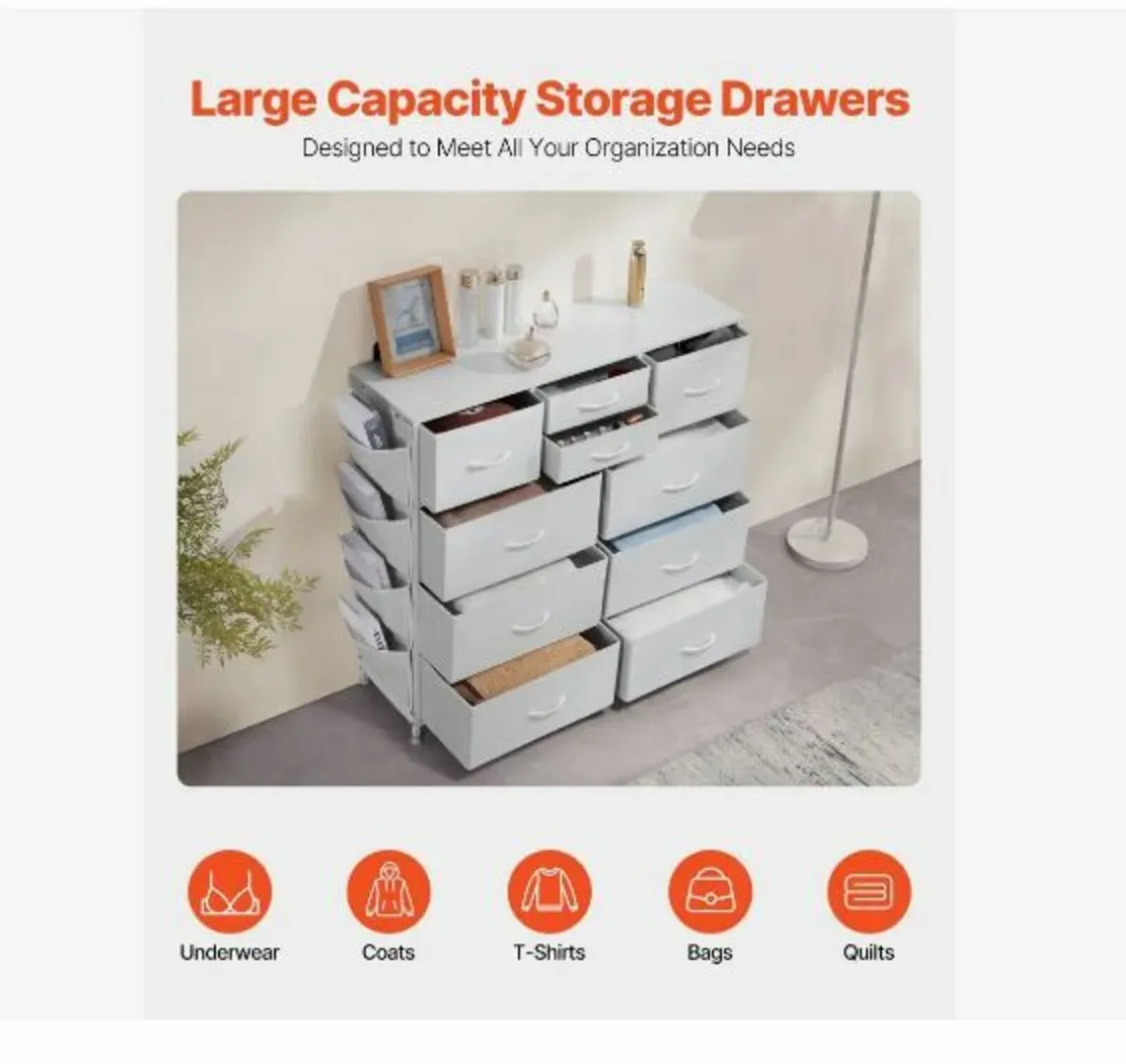 10 Drawer Dresser, Fabric Drawer - Image 3