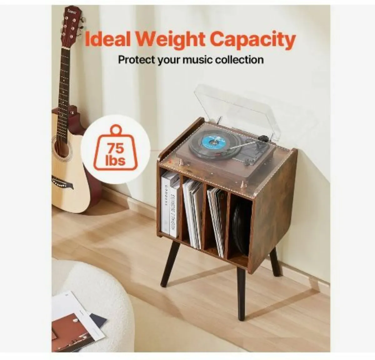 Record Player Stand, 2 Tiers - Image 2