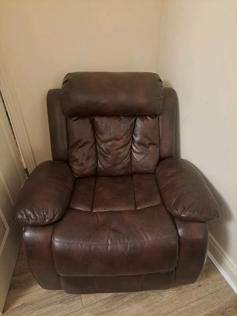 Brown Leather Recliner - Image 1