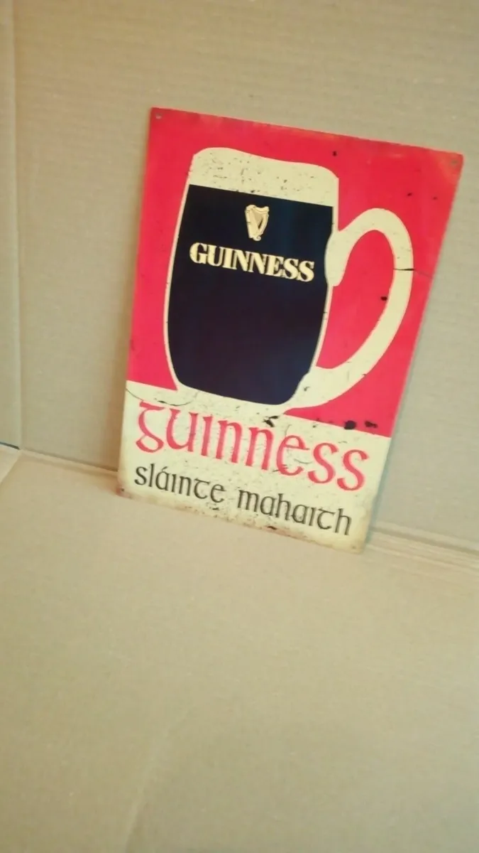 Irish Guinness tin sign, man cave sign, home bar - Image 1