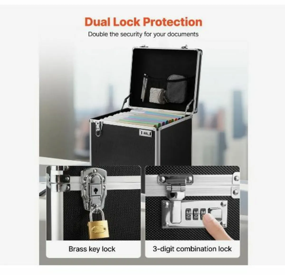 Portable File Storage Box, 395 x 320 x 380 mm - Image 4