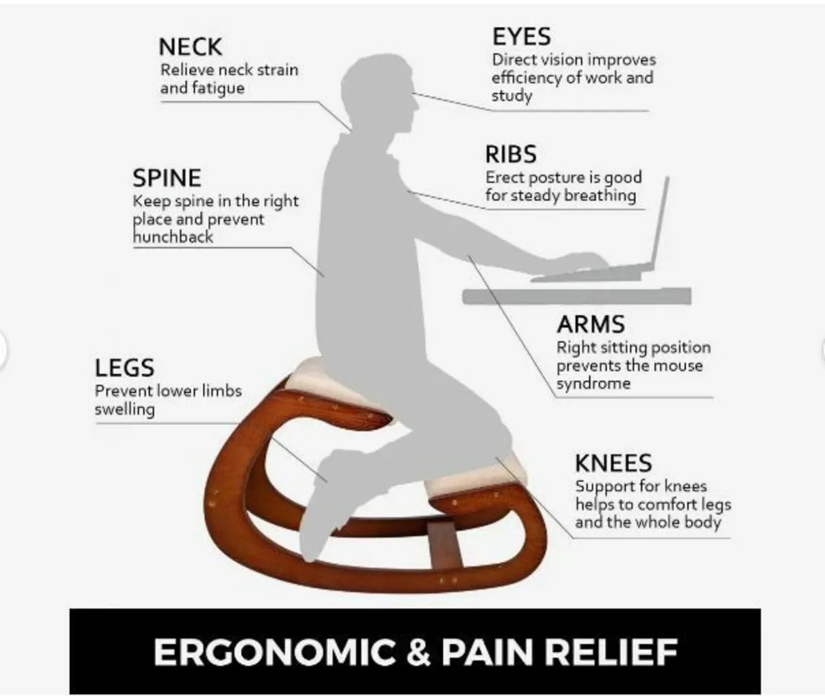 Ergonomic Kneeling Chair - Image 3