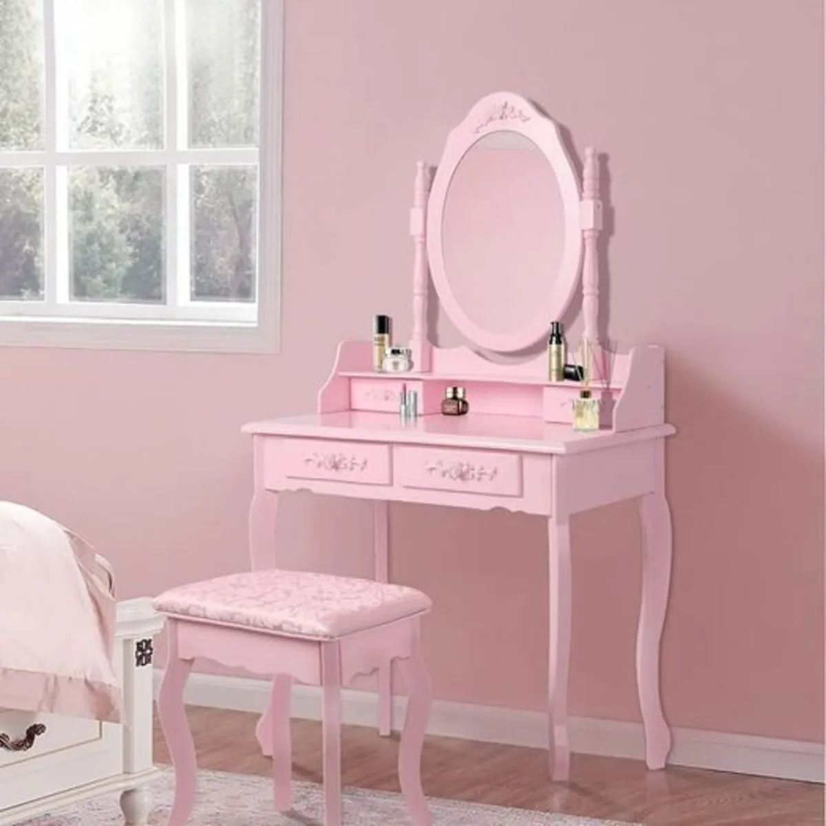 Dressing Table with stool Pink county model - Image 1