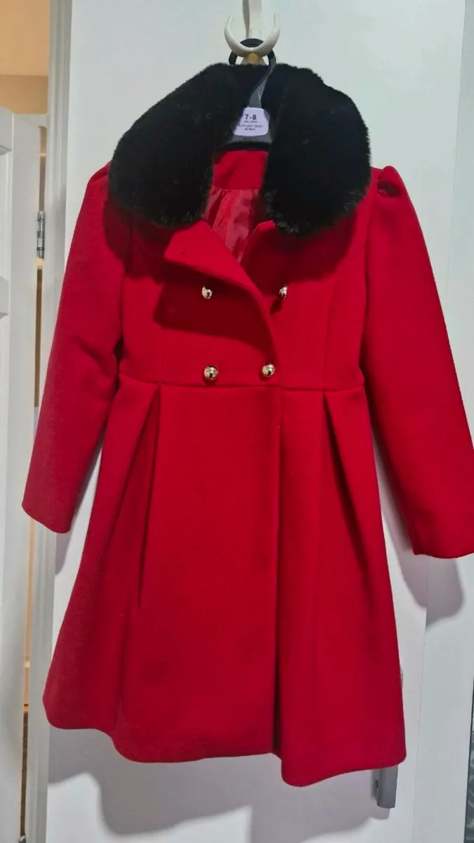 Girl's Double Breasted Red - Image 1