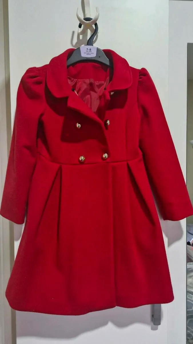 Girl's Double Breasted Red - Image 2