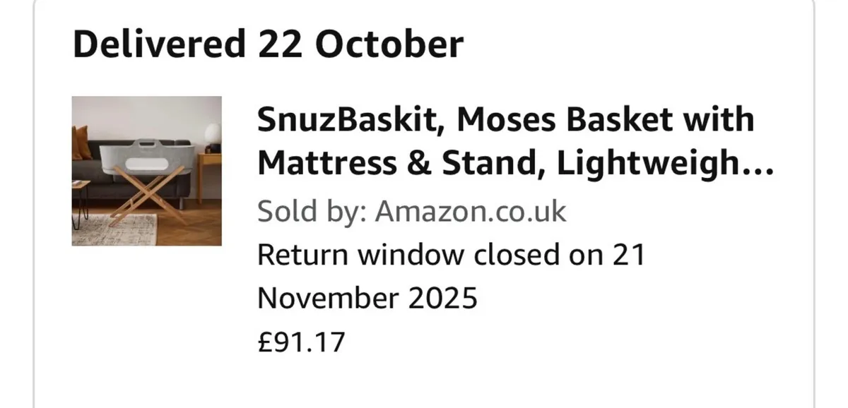 SnuzBaskit / Moses Basket & Stand - Image 3