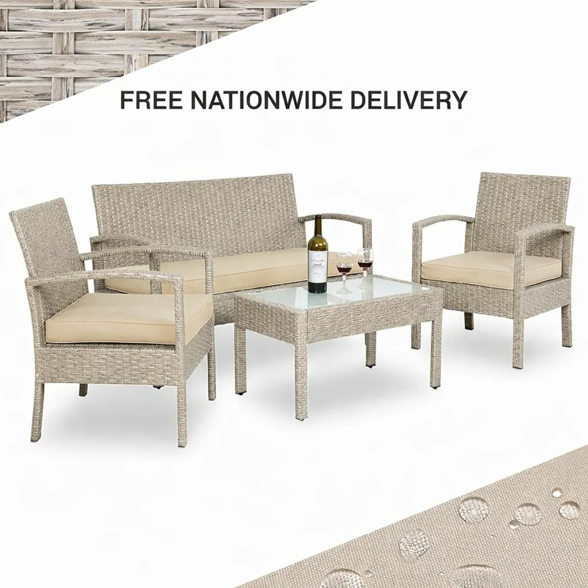 Garden Furniture Set for 4 People – Weatherproof R - Image 1