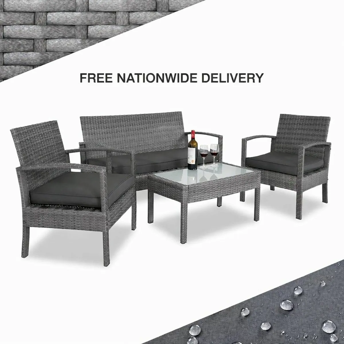 Garden Furniture Set for 4 People – Weatherproof R - Image 2