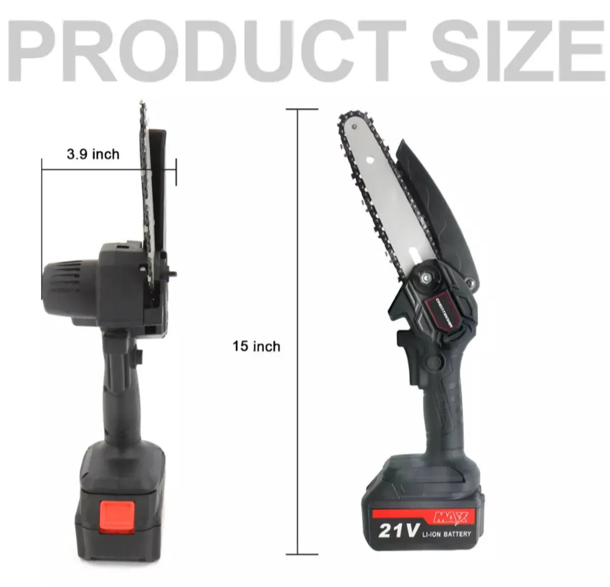 NEW Cordless Mini Chainsaw 4” 6” & 2 Batteries - Image 2