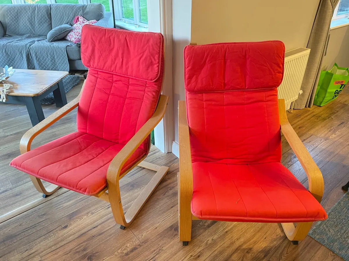 2 IKEA Poang chairs - Image 1