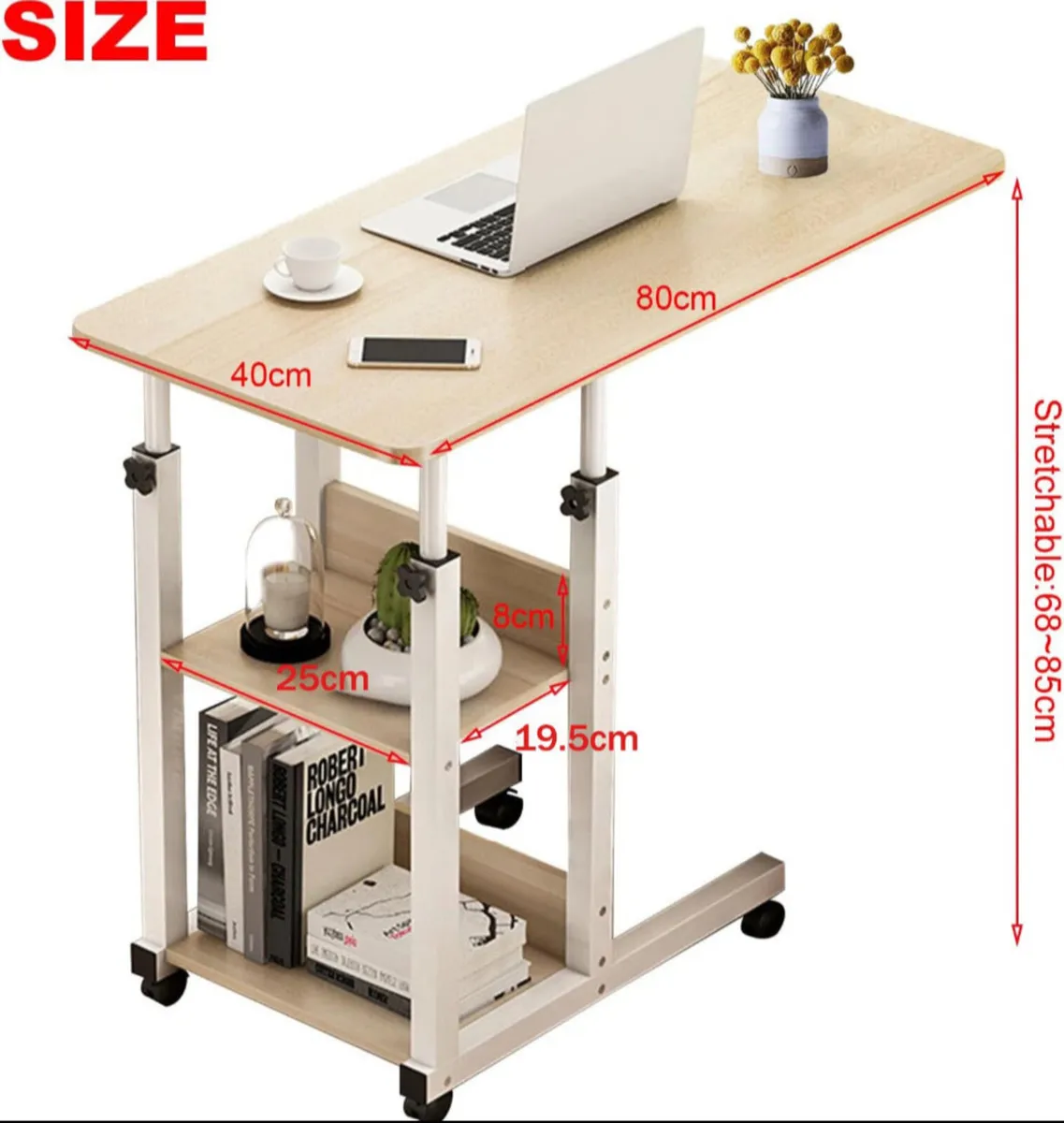 NEW Overbed Table Desk Height Adjustable - Image 2