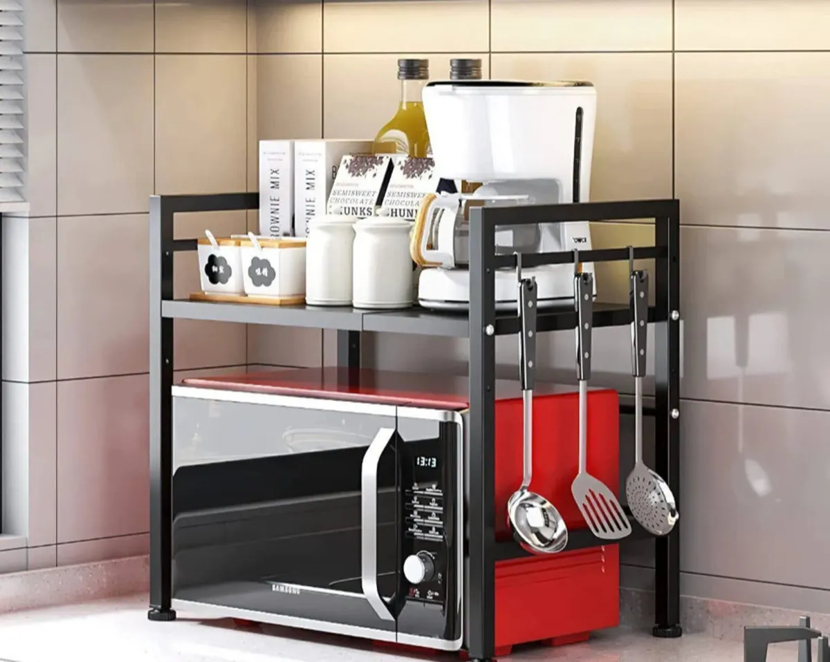 Microwave Rack Adjustable 2 Tier NEW - Image 1