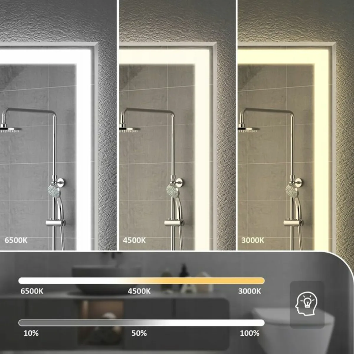 LED Bathroom Mirror 50x70cm - Image 4