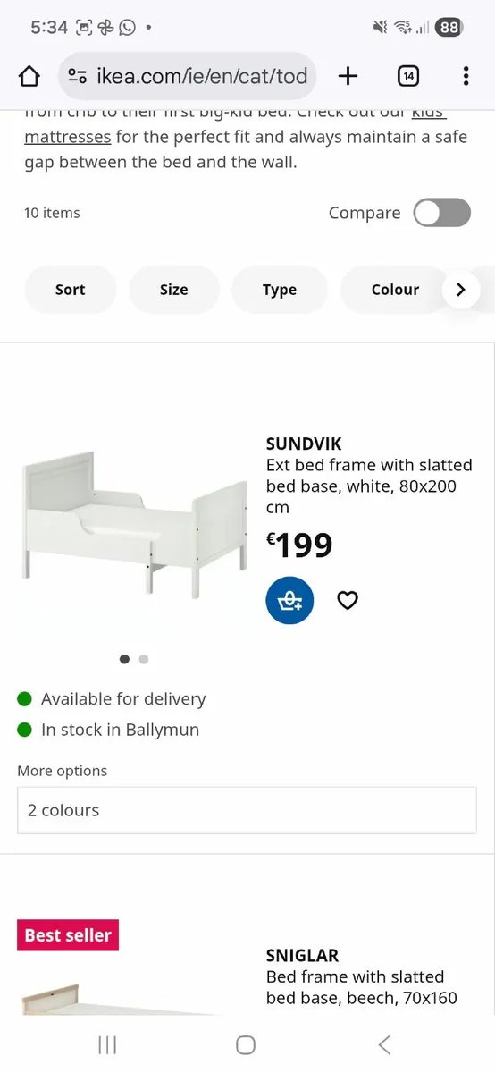 Ikea Extendable Bed Brown - Image 1