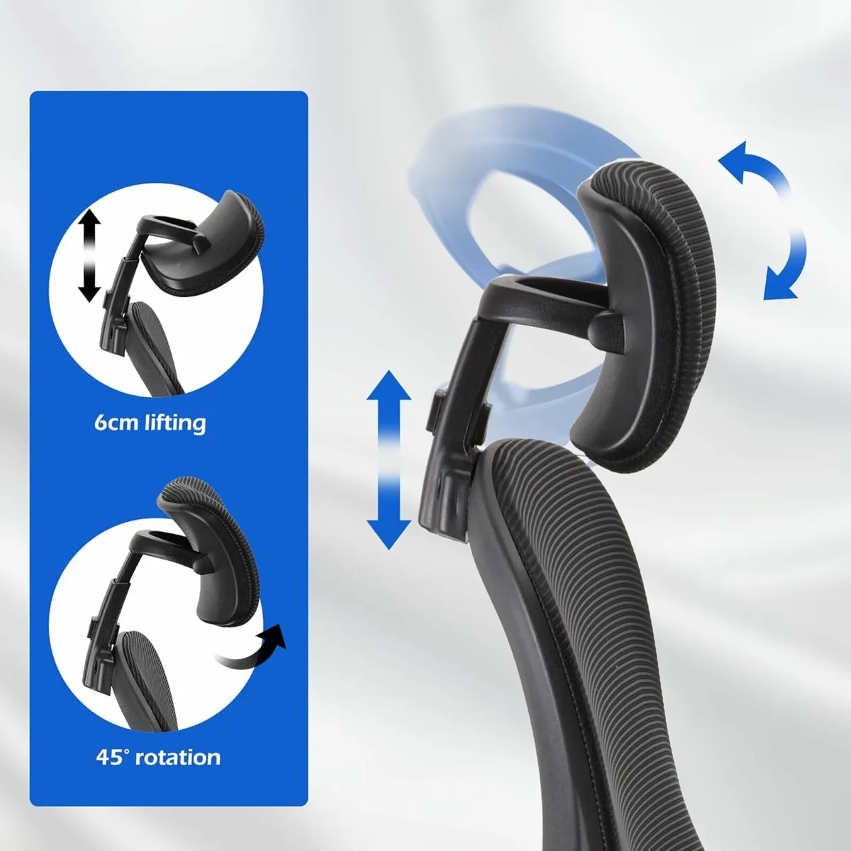 Adjustable headrest office chair lumbar support - Image 4