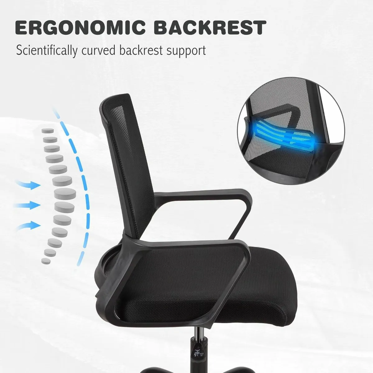 Adjustable office chair, ergonomic swivel seat - Image 4