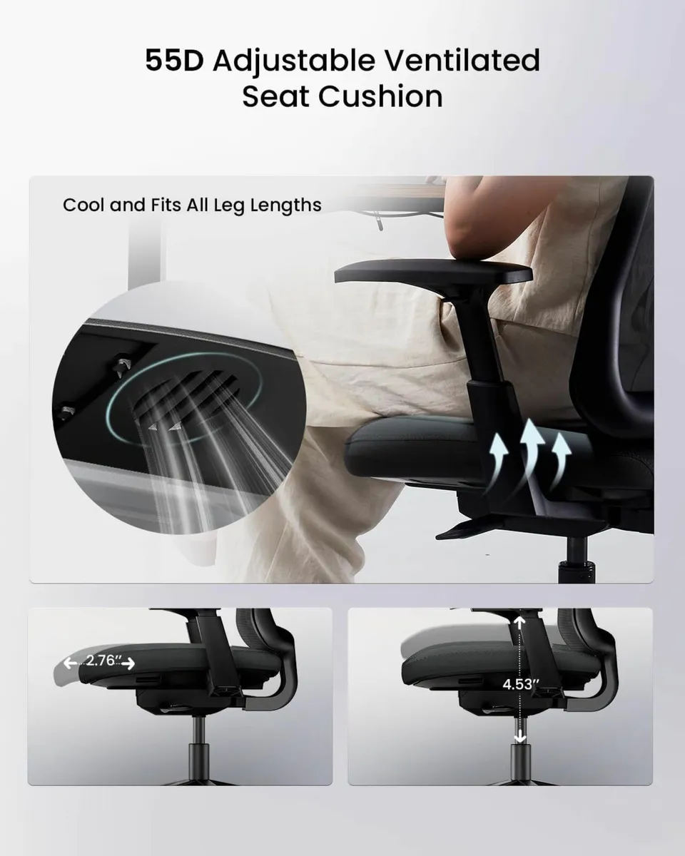 Ergonomic Office Chair Sliding Seat Desk Chair - Image 2
