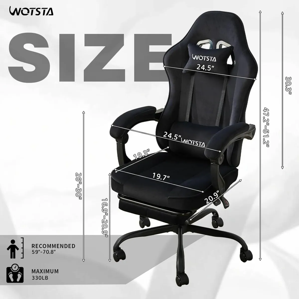 Gaming Chair for Adults, Ergonomic Lumbar Support - Image 3