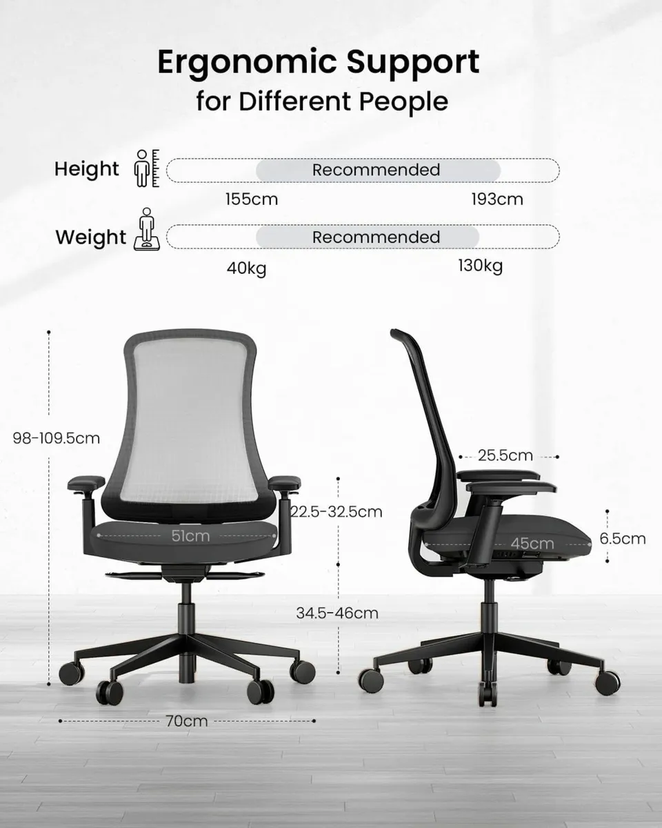 Ergonomic Office Chair Sliding Seat Desk Chair - Image 4