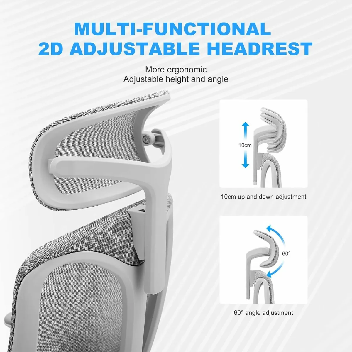 Ergonomic Office Chair Adjustable Headrest Desk - Image 3